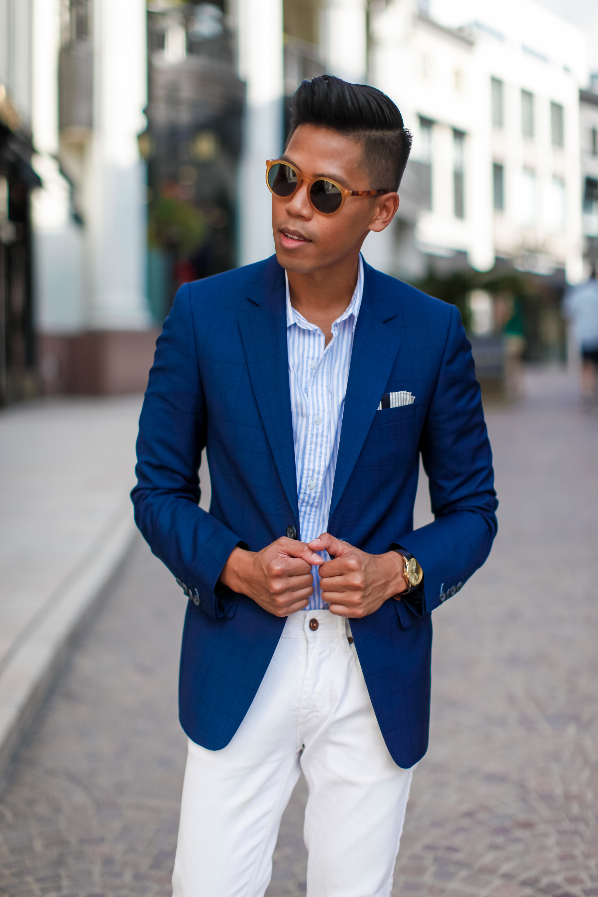 Rodeo Drive Ohanthonio and Men's Fashion Navy Blue Blazer