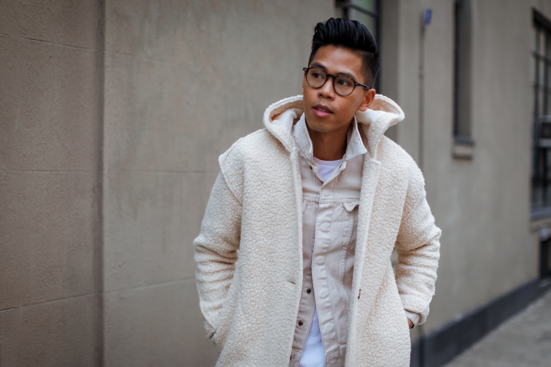 how to wear winter white for men