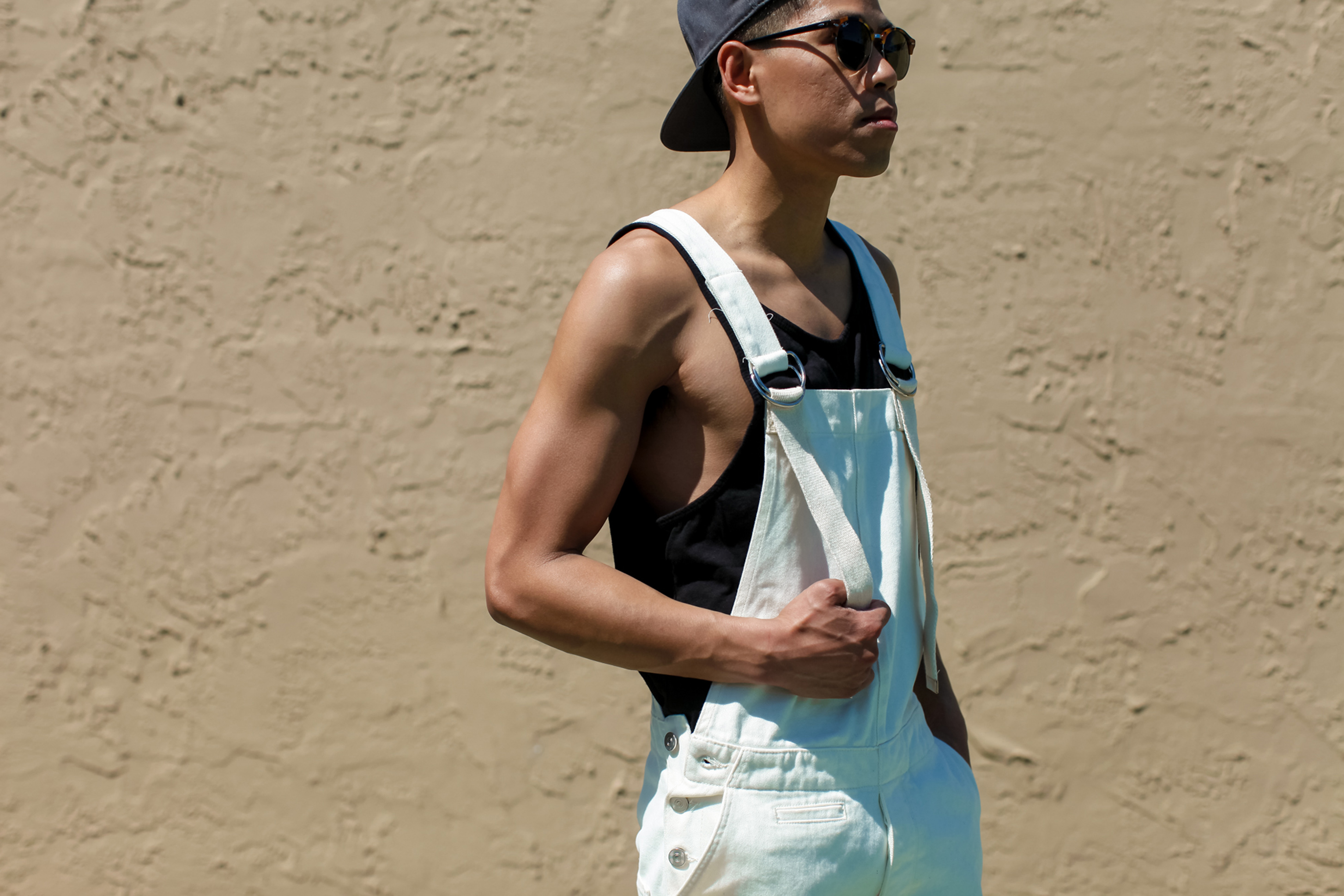 how to pull off overalls for guys