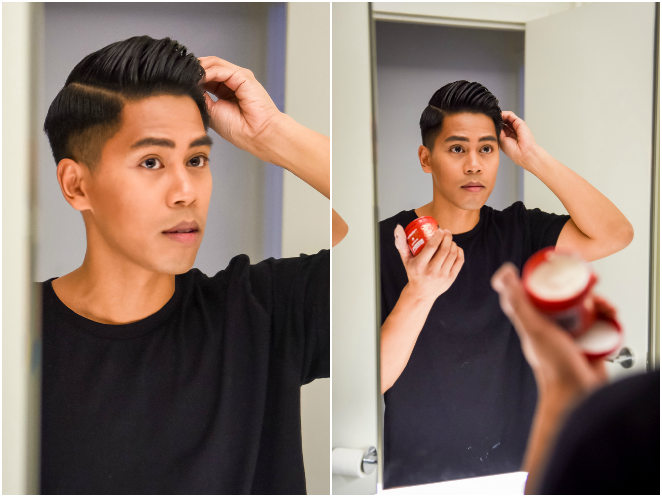 how to style a pompadour with old spice