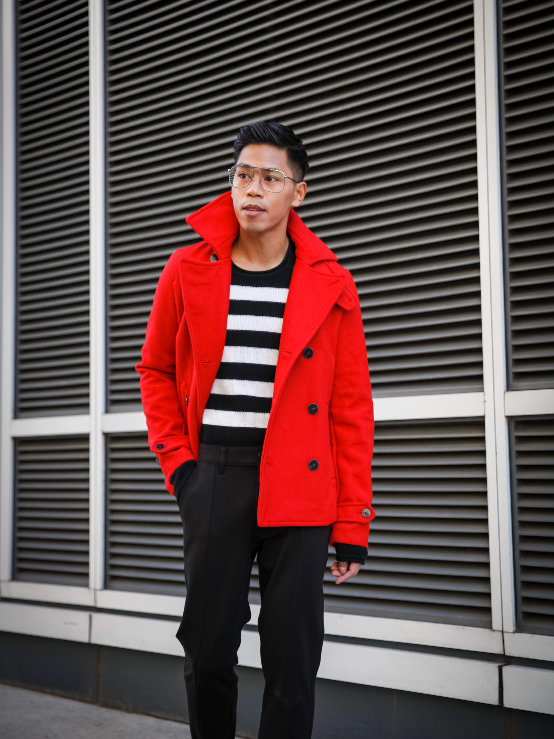 mens red jacket street style