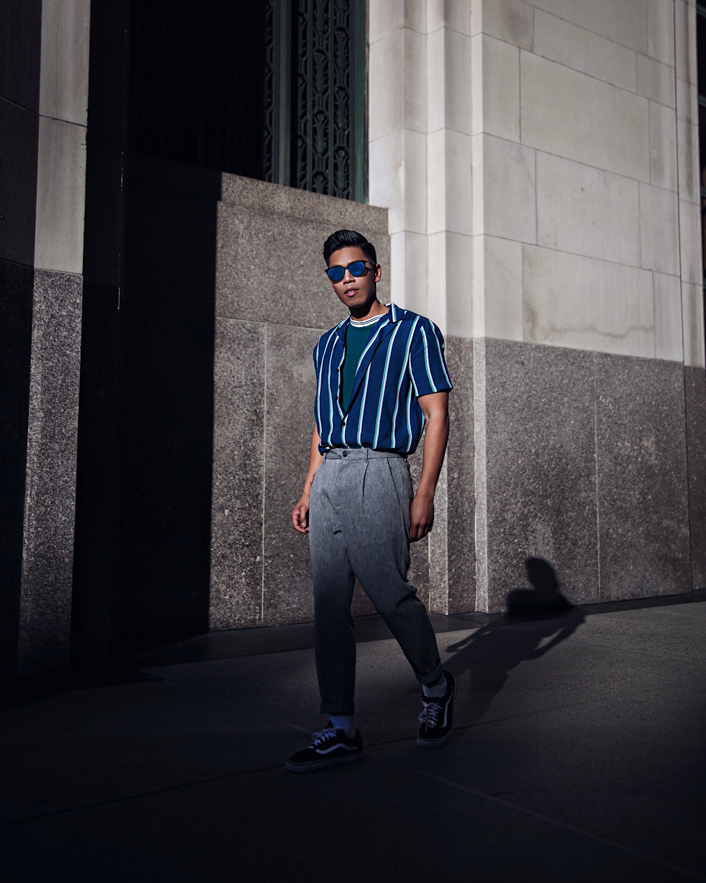 topman striped shirt street style blogger nyfw