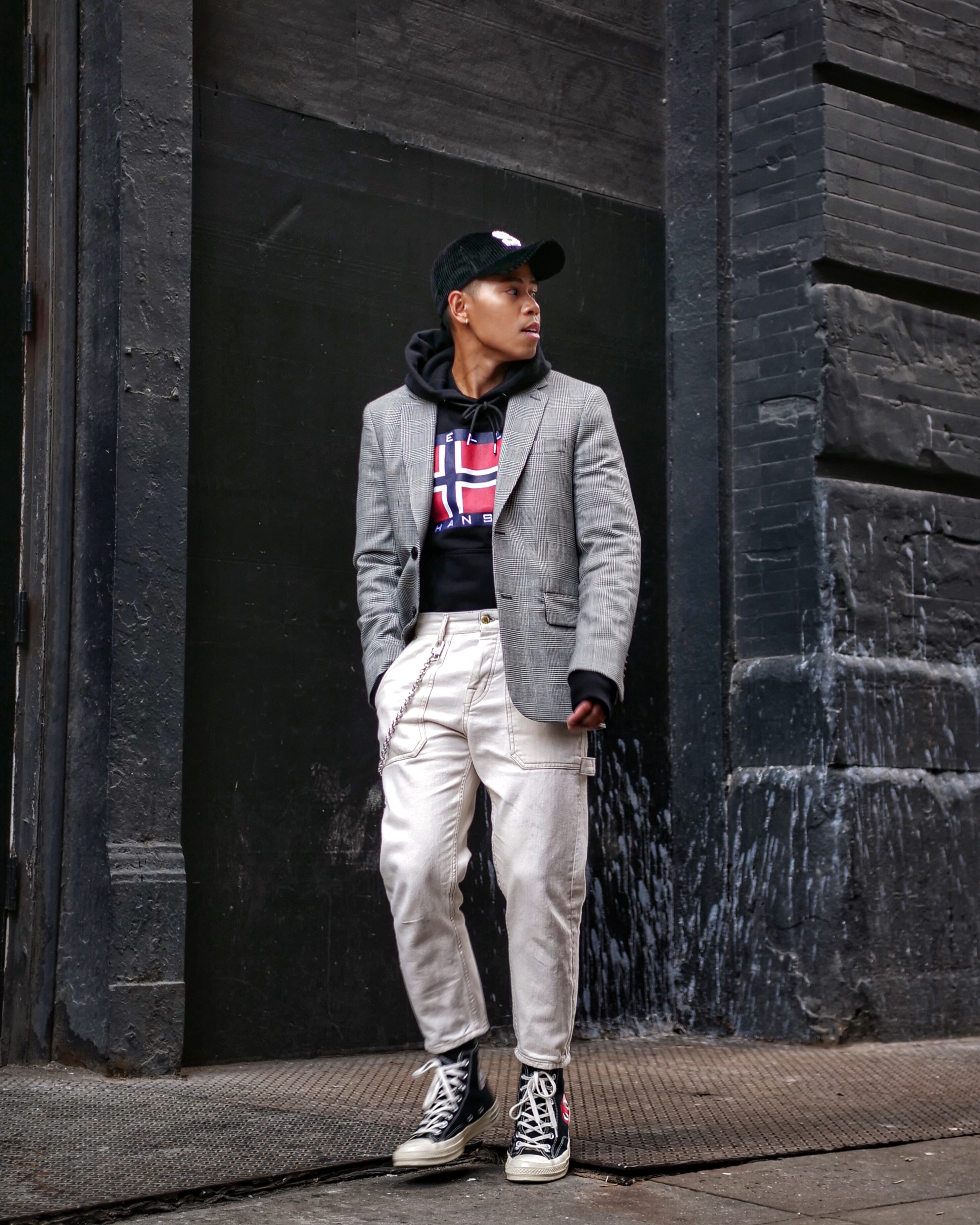 helly hansen x sandro collection how to wear a blazer with a hoodie
